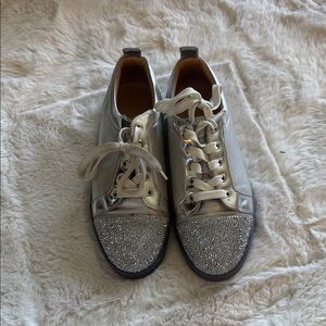 Christian Louboutin Silver Sparkle Sneakers